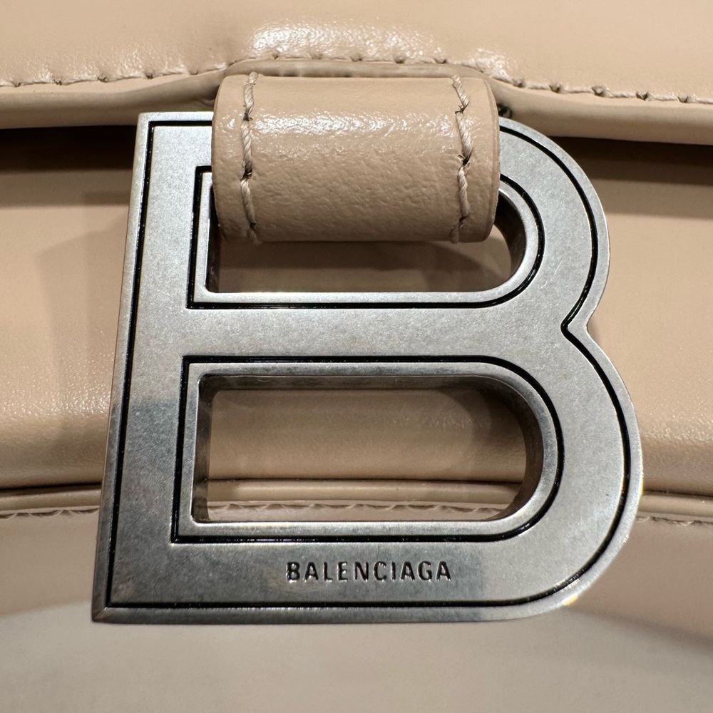 BALENCIAGA Hourglass Small Handbag in beige shiny box calfskin Bag - Picture 6 of 16